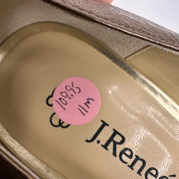 J. Renee Adena Women’s Metalic Gold Stiletto Pumps - Picture 12 of 13